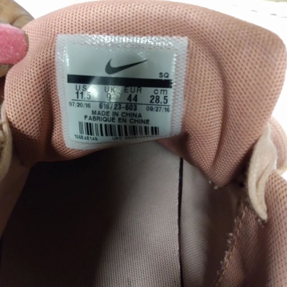 Nike Air Max Thea Tennis Sz 11.5, Pink, Leather and Suede, Pre-owned